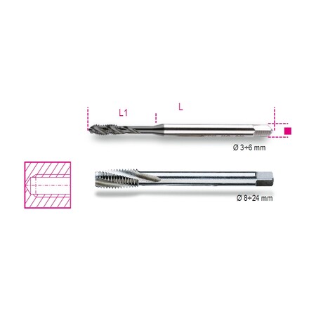 Beta Clearance Tap, M24, Blind Hole 4280124